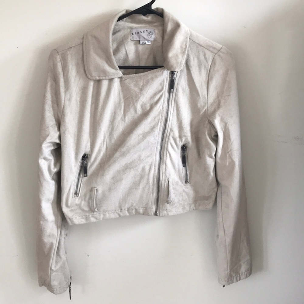 Suede look cropped jacket